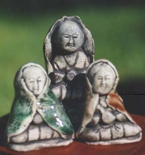 Ceramic Image: Three Ojizo-San Images